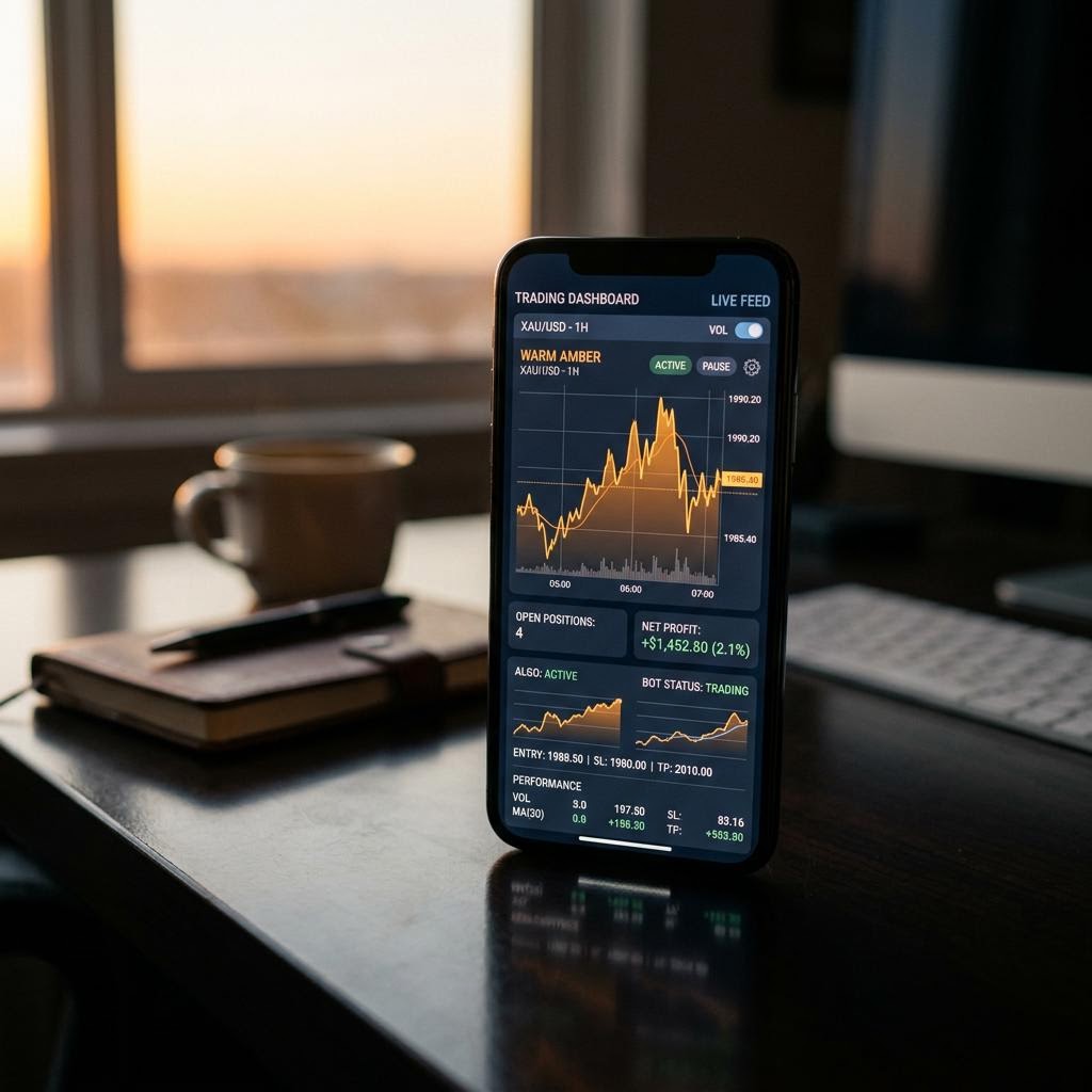 Zmutarilka KI-Krypto-Handelsplattform auf einem Mobiltelefon